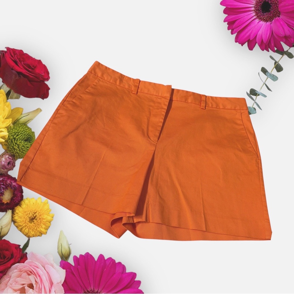 Michael Kors Vibrant Orange Color Chino Shorts. Cotton Dressy Chino Shorts